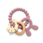 Прорезыватель для зубов ​​из силикона и бука Lorelli RABBIT Deep Pink
