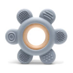 Прорезыватель для зубов ​​из силикона и бука Lorelli FLOWER Grey