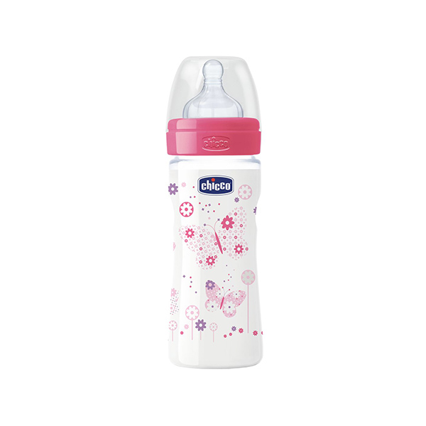 10924_2 Бутылочка Chicco Well-Being 250 ml, соска силикон 2+, Girl — изображение 1