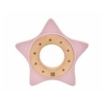 Деревянная игрушка с силиконовыми деталями для зубов Star PINK