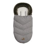 Утеплённый конверт в коляску LUXURY FUR Dots Grey