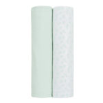 Набор из 2 муслиновых пеленок 80×80 см Leaves Mint