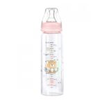 Стеклянная бутылочка для кормления 240мл Savanna Pink
