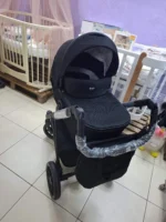 Bair Vega Soft детская коляска 2 в 1, многофункциональная коляска для новорожденных • Black magma, черный (VSM-05) — изображение 4