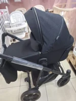 Bair Vega Soft детская коляска 2 в 1, многофункциональная коляска для новорожденных • Black magma, черный (VSM-05) — изображение 5